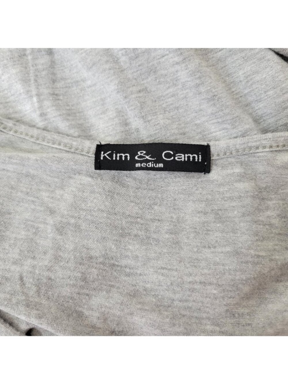 Kim and Cami Grey Jersey High Low Tunic with Knotted Front - Picture 4 of 4